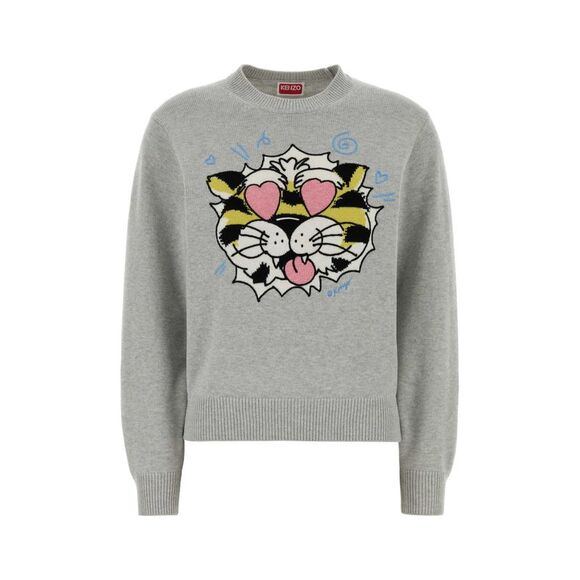 KENZO Sweaters - Kenzo Women Grey Wool Blend Sweater